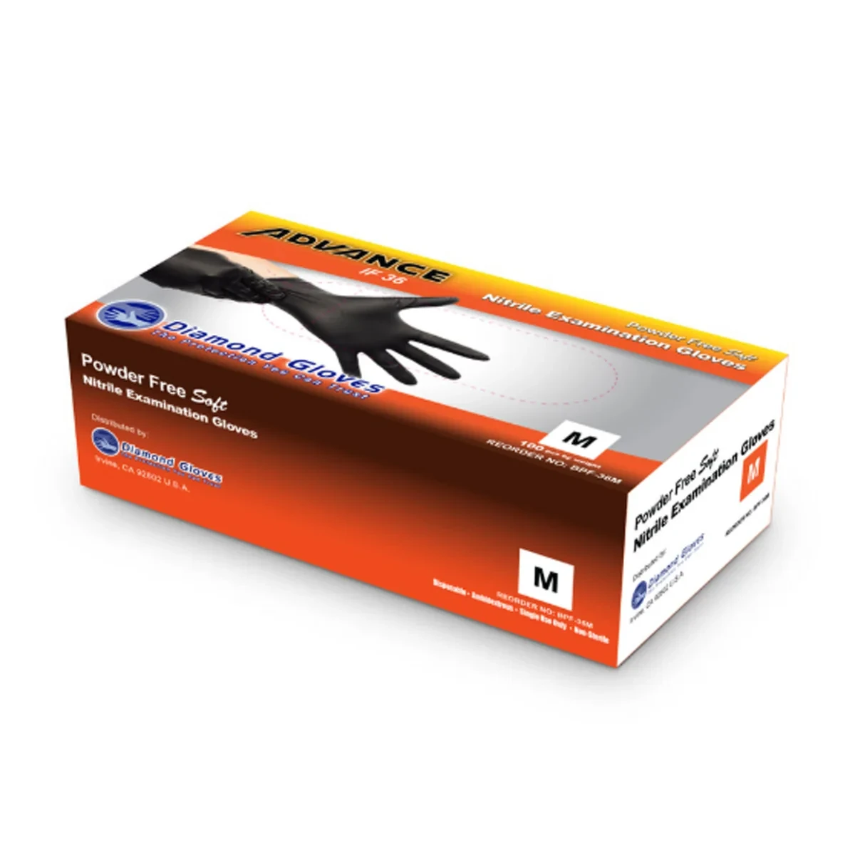 3.5–4 mil Black Nitrile Exam Gloves