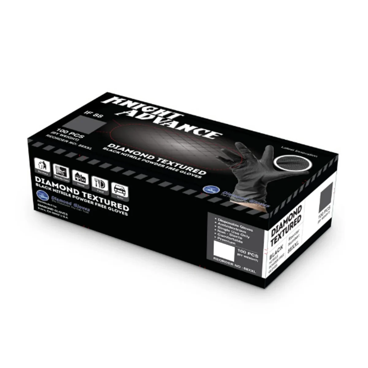 9–10 mil Black Nitrile Industrial Gloves