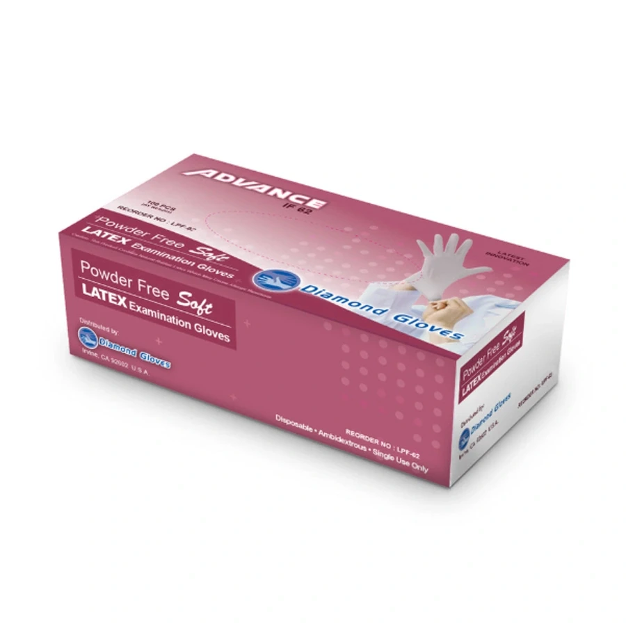IF62 powder-free latex examination gloves box